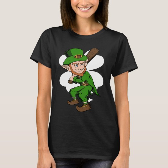 Camiseta Baseball Player Leprechaun St Patrick's Day Baseba (Anverso)