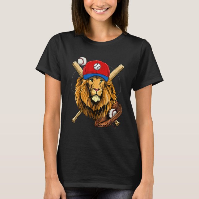 Camiseta Baseball Player Lion  Pitcher Catcher Baseball Coa (Anverso)