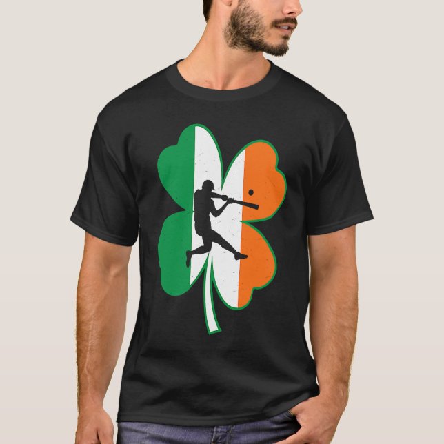 Camiseta Baseball Player Lucky Shamrock Ireland Flag St Pat (Anverso)