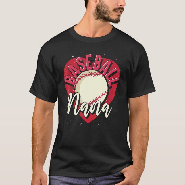 Camiseta Baseball Player Nana Grandma Heart Mothers Day Bas (Anverso)