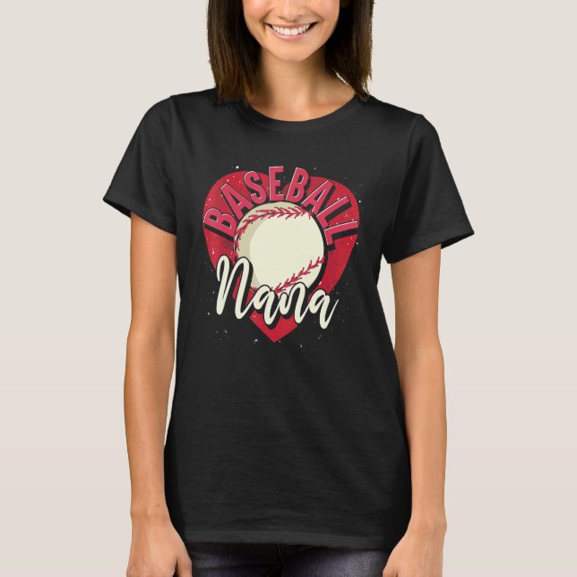 Camiseta Baseball Player Nana Grandma Heart Mothers Day Bas (Anverso)