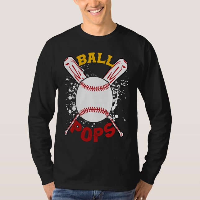 Camiseta Baseball Pops Ball Softball  Fathers Day (Anverso)