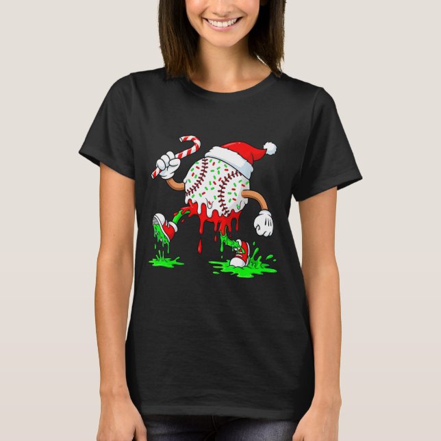 Camiseta Baseball Santa Hat Christmas Ice Cream Drip Candy  (Anverso)