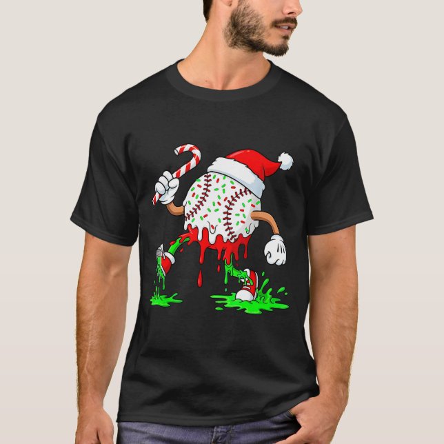 Camiseta Baseball Santa Hat Christmas Ice Cream Drip Candy  (Anverso)