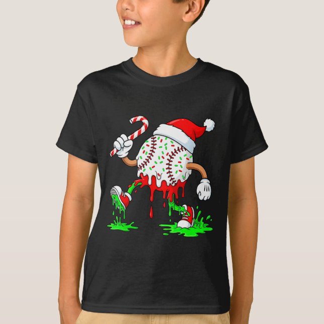 Camiseta Baseball Santa Hat Christmas Ice Cream Drip Candy  (Anverso)