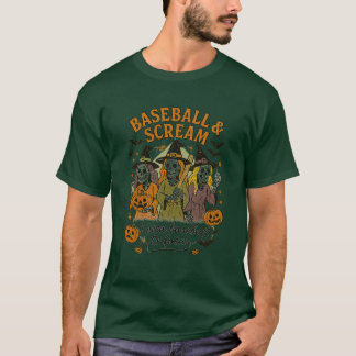 Camiseta Baseball & Scream I Need Baseball To Focus Hallowe