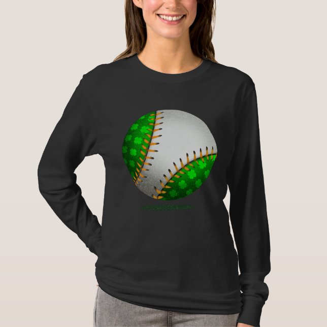 Camiseta Baseball Shamrock Retro St Patricks Day Irish Spor (Anverso)