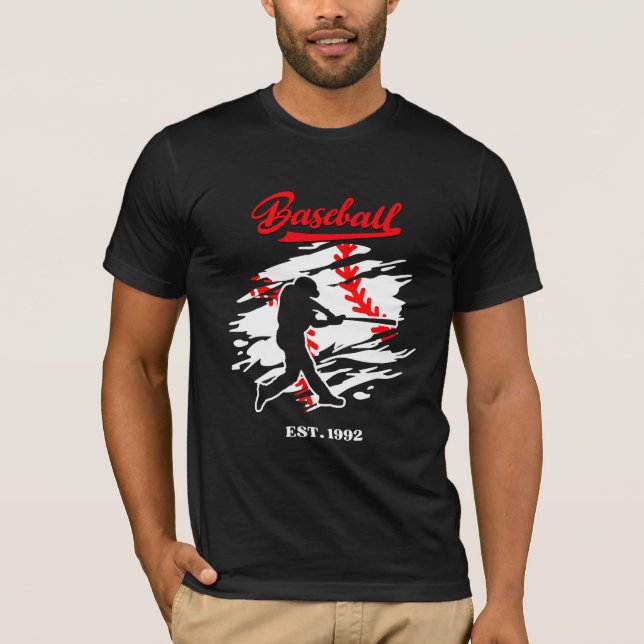 Camiseta Baseball Silhouette Graphic Design – EST. 1992 (Anverso)