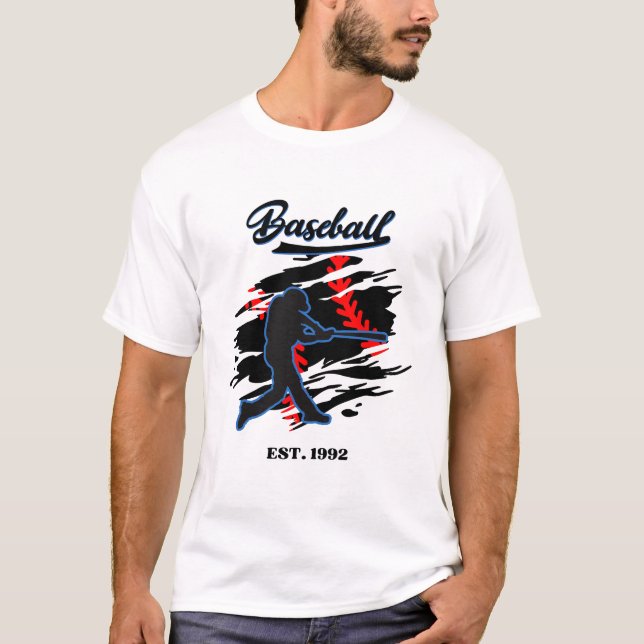 Camiseta Baseball Silhouette Graphic Design – EST. 1992  (Anverso)