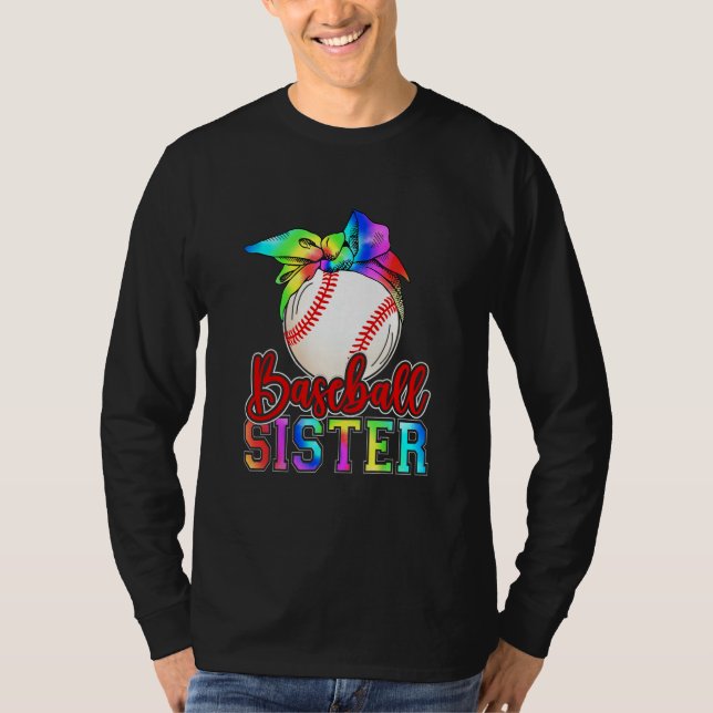 Camiseta Baseball Sister Leopard Heart Mothers Day Girls Wo (Anverso)