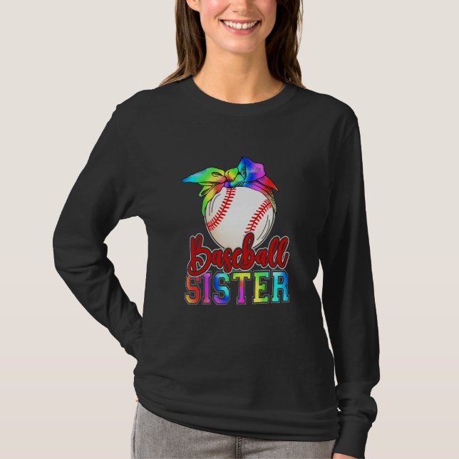 Camiseta Baseball Sister Leopard Heart Mothers Day Girls Wo (Anverso)