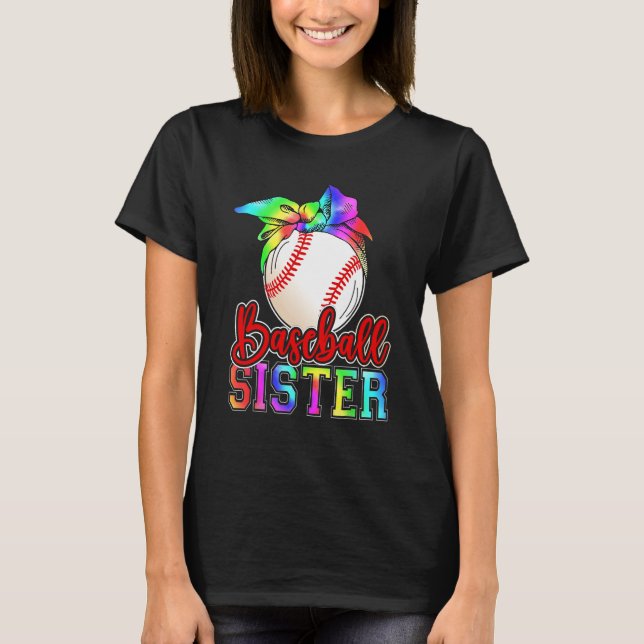 Camiseta Baseball Sister Leopard Heart Mothers Day Girls Wo (Anverso)