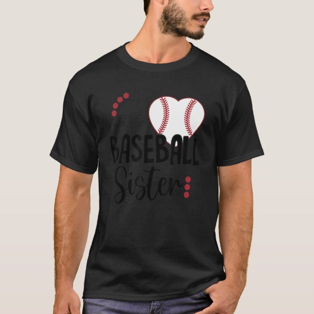 Camiseta Baseball Sister Love Heart Baseball (Anverso)