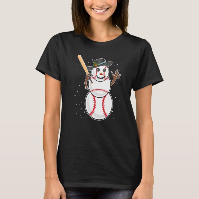 Camiseta Baseball snowman baseball player baseball player P (Anverso)