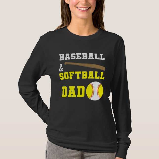 Camiseta Baseball & Softball Dad Fathers day for dads (Anverso)