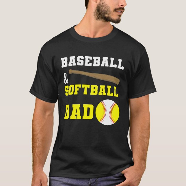 Camiseta Baseball & Softball Dad Fathers day for dads (Anverso)