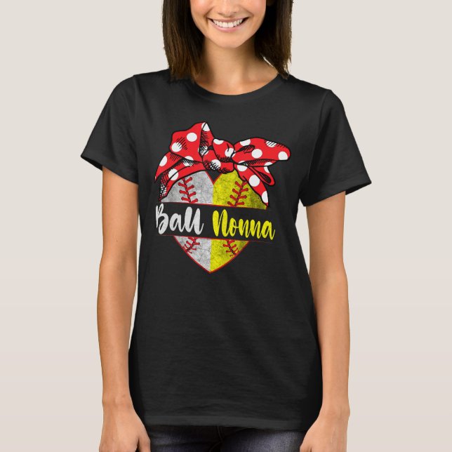 Camiseta Baseball Softball Heart Ball Nonna Family Player C (Anverso)