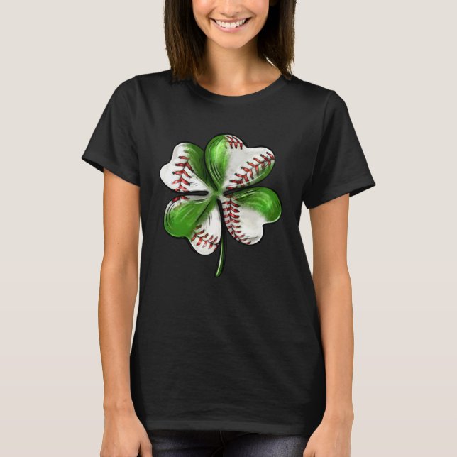 Camiseta Baseball St Patrick s Day Four Leaf C Irish Men Bo (Anverso)