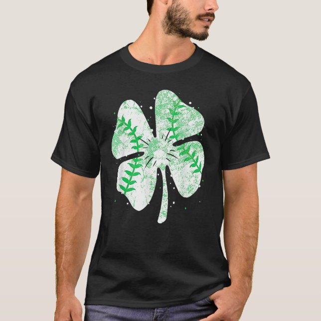 Camiseta Baseball St Patricks Day Boys Men Catcher Pitcher  (Anverso)