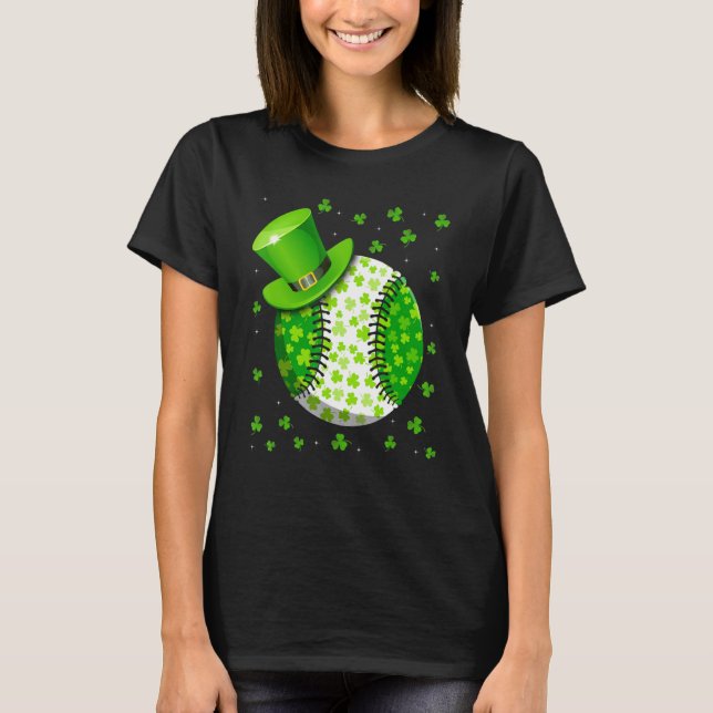 Camiseta Baseball St Patricks Day Leprechaun Shamrock Irish (Anverso)