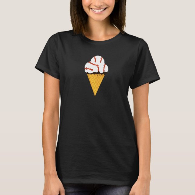 Camiseta Baseball Triple Scoop Ice Cream Cone (Anverso)