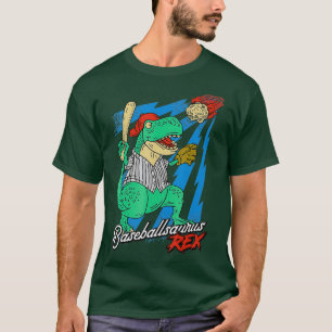 Camiseta Baseballsaurus T-Rex Dinosaurio juega al béisbol