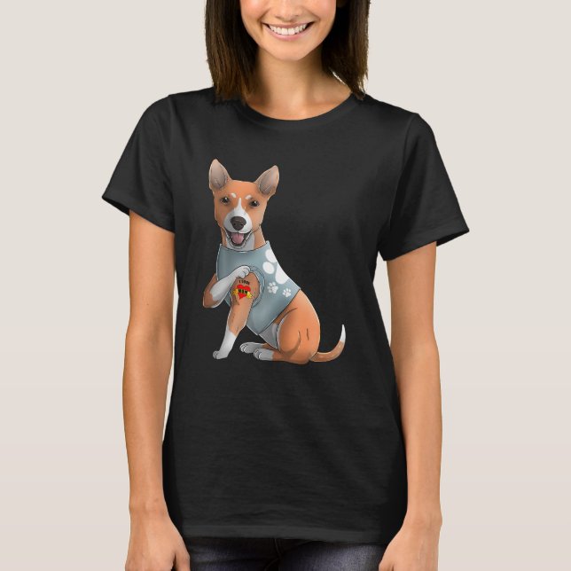 Camiseta Basenji Amo a mamá Tattoo Dog Funny Día de la Madr (Anverso)
