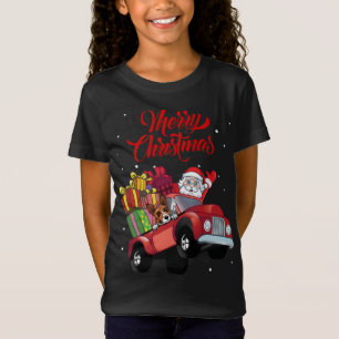 Camiseta Basenji Con Papá Noel En El Camión Rojo