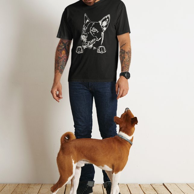 Camiseta Basenji Hound Sketree Head (Subido por el creador)