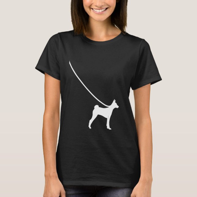 Camiseta Basenji on a Leash Dog  Mom Dad Pet Cute  Puppy (Anverso)
