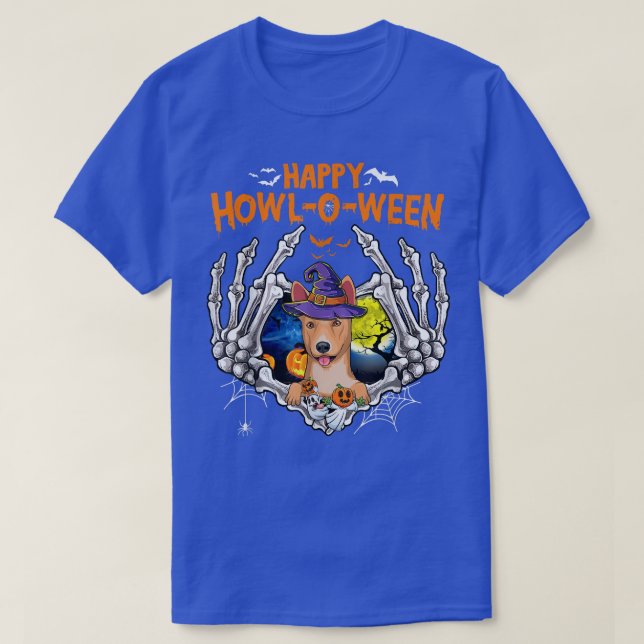 Camiseta Basenji Skeleton Heart Happy Howloween Costume 433 (Diseño del anverso)