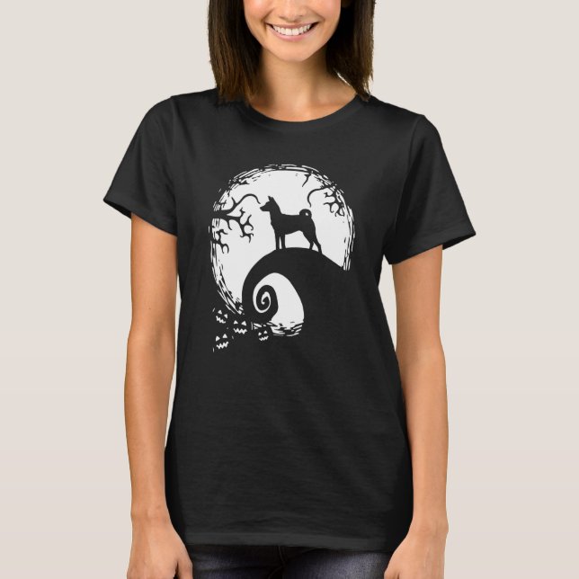 Camiseta Basenji y Halloween de Luna (Anverso)