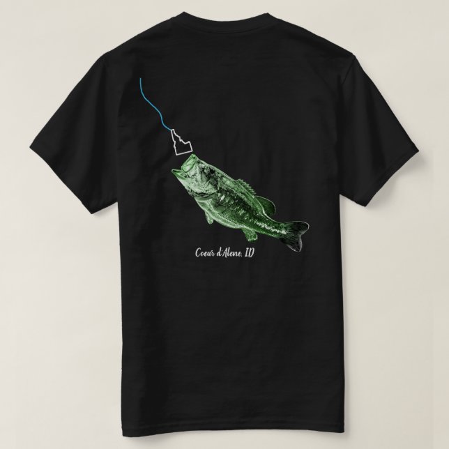 CAMISETA BASES DE CDA - AQUÍ PESCA PESQUERA - CAMPANDO IDAH (Reverso del diseño)