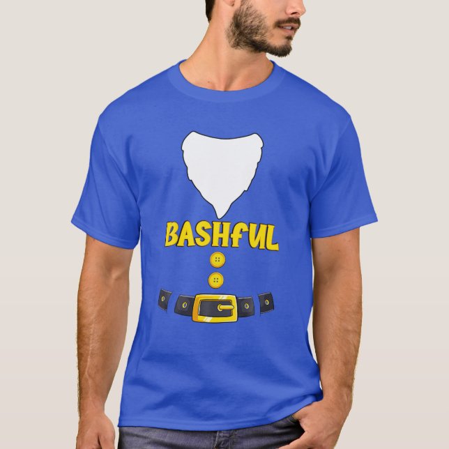 Camiseta Bashful Halloween Trato corto vestuario de enano v (Anverso)