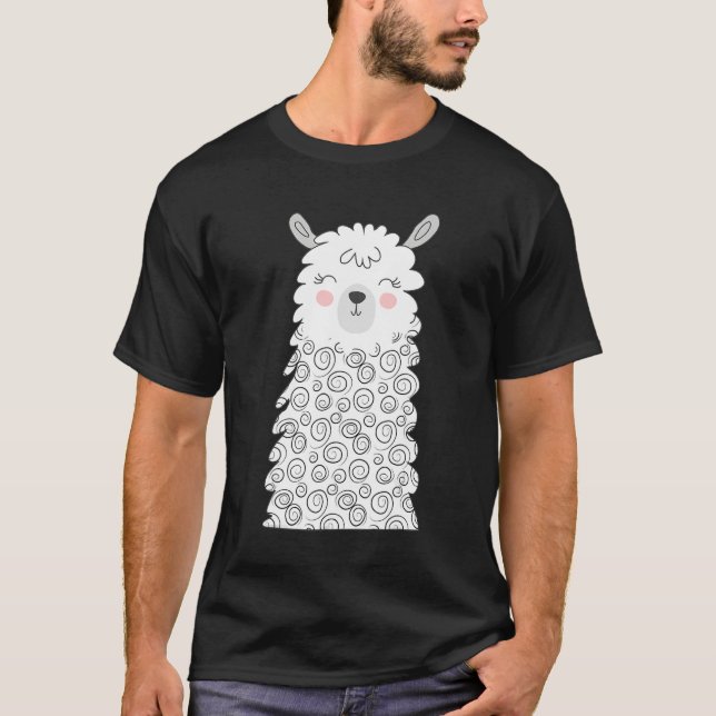 Camiseta Bashful Llama Alpaca Boy Chicas (Anverso)