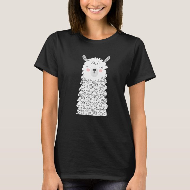 Camiseta Bashful Llama Alpaca Boy Chicas (Anverso)