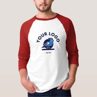 Camiseta básica 3/4 para hombres - Blanco/Rojo