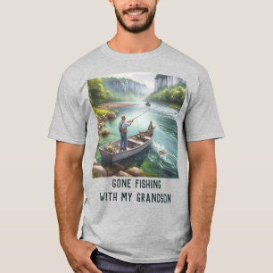 Camiseta básica Abuelo pescando AI-art