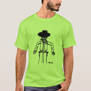 Camiseta básica adulta del bosquejo del vaquero -