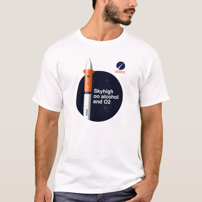 Camiseta básica astronómica en el alcohol y el O2 (Anverso)