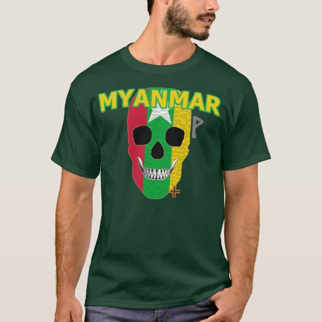 camiseta básica B2 de HANDSKULL Myanmar (Anverso)