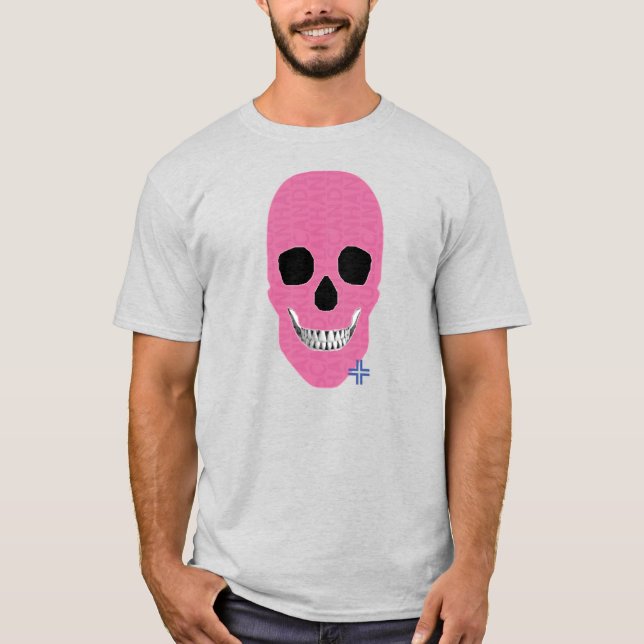 Camiseta básica B2 de HANDSKULL Rebel Rosa (Anverso)