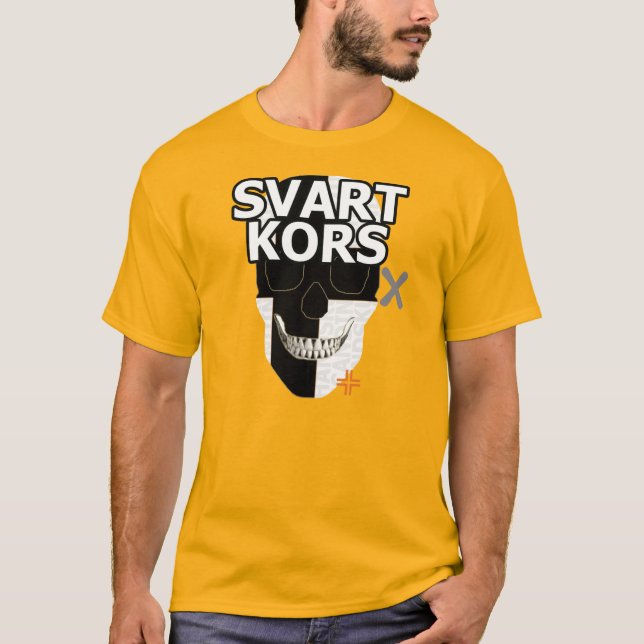 Camiseta básica B2 de HANDSKULL Svart Kors (Anverso)