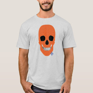 Camiseta básica B2 del Naranja HANDSKULL