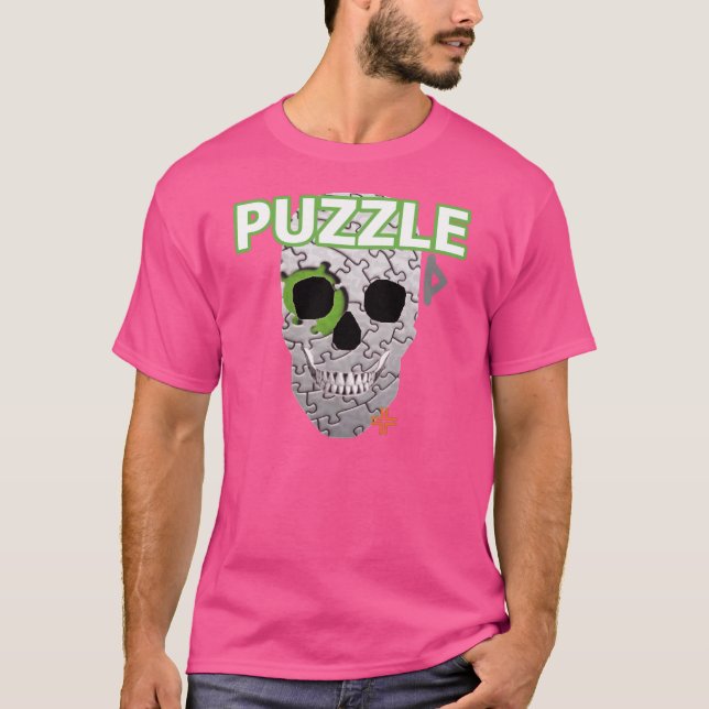 Camiseta básica B2 del rompecabezas HANDSKULL (Anverso)