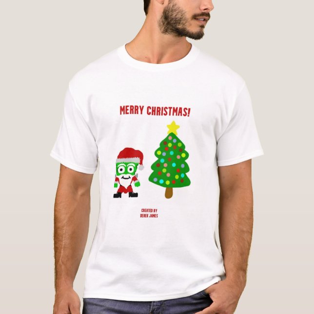Camiseta básica blanca de los navidades FrankenChe (Anverso)