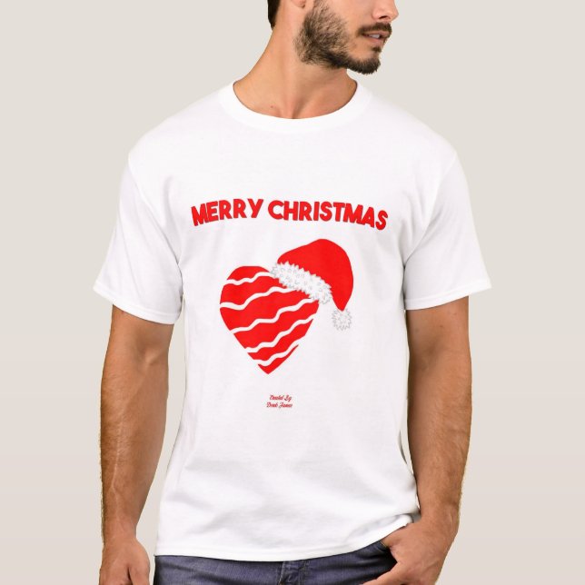 Camiseta básica blanca para hombres navidades de S (Anverso)
