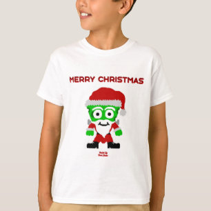 Camiseta básica blanca para niños de Santa Franken