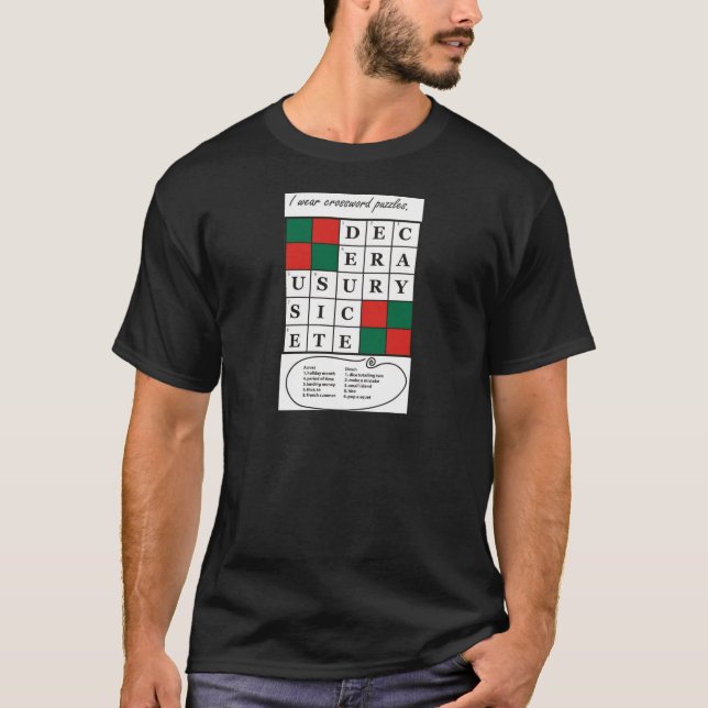 Camiseta básica con diseño único del crucigrama (Anverso)