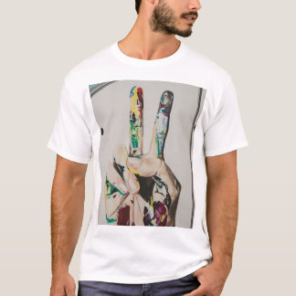 Camiseta básica con gráfico de mano de signo de pa
